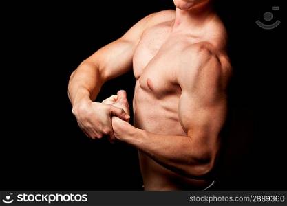 Man showing his muscles