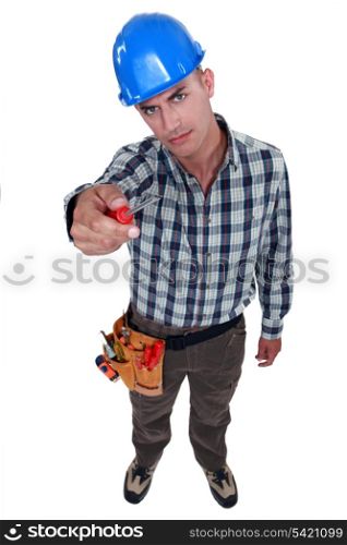 Man showing screwdriver
