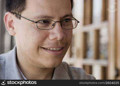 Man sitting at outdoor restaurant