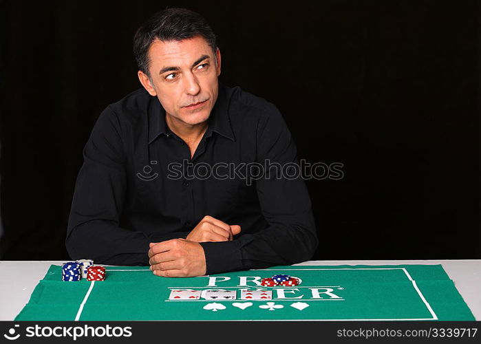 Man sitting at poker table