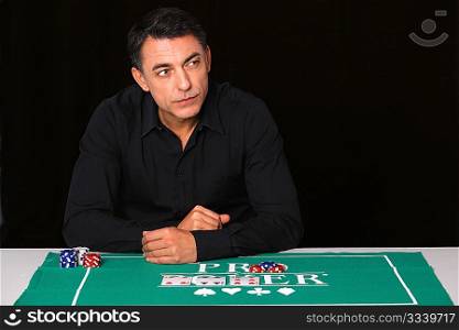 Man sitting at poker table