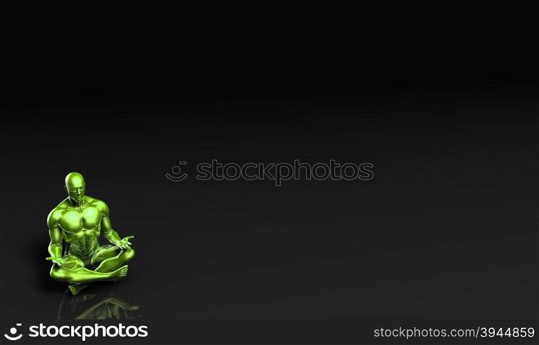 Man Sitting in the Lotus Position in Yoga as Art