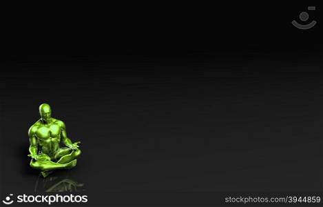 Man Sitting in the Lotus Position in Yoga as Art