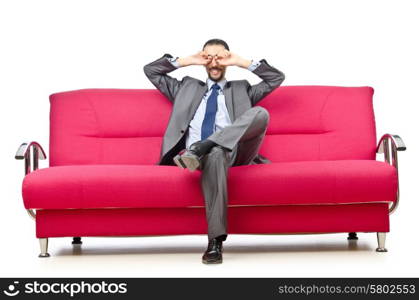 Man sitting in the sofa