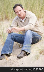 Man sitting on beach