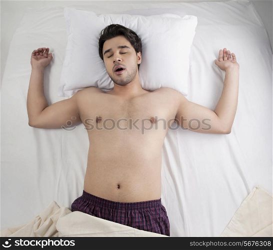 Man sleeping with his mouth open