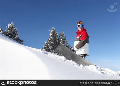 Man snowboarding