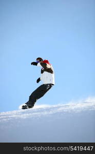 Man snowboarding