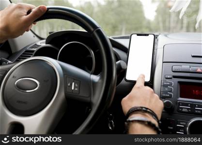 man standing driver s seat using phone. Resolution and high quality beautiful photo. man standing driver s seat using phone. High quality and resolution beautiful photo concept