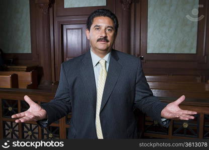 Man standing in court, portrait