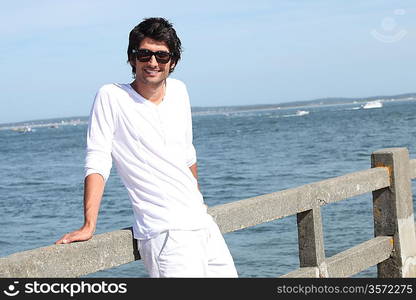 Man stood on jetty