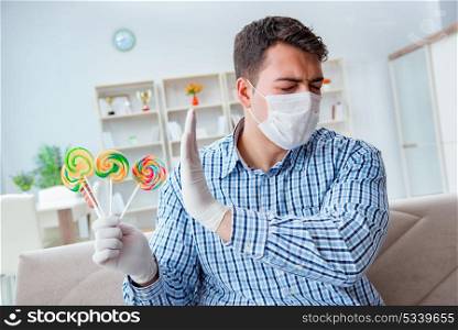 Man suffering from allergy - medical concept
