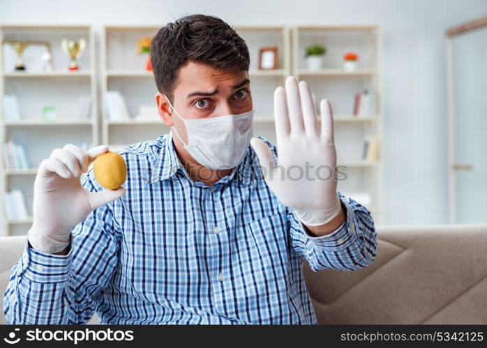 Man suffering from allergy - medical concept