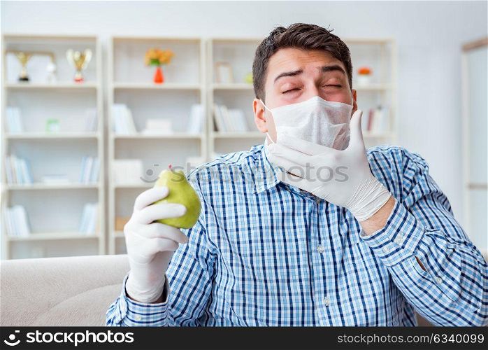 Man suffering from allergy - medical concept