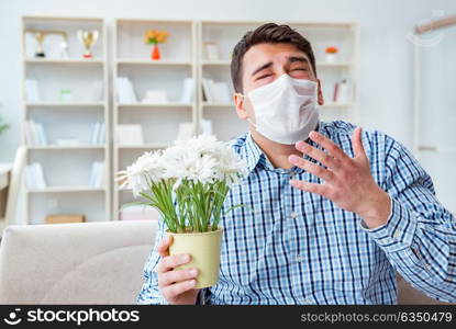 Man suffering from allergy - medical concept