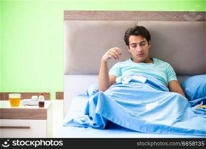 Man suffering from sleeping disorder and insomnia. The man suffering from sleeping disorder and insomnia