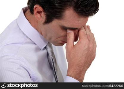 Man suffering from tension headache