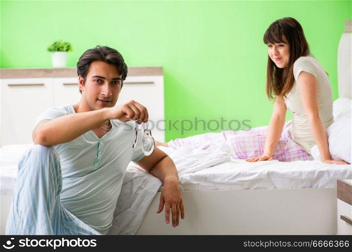 Man suggesting wife to play sexual games with cuffs 