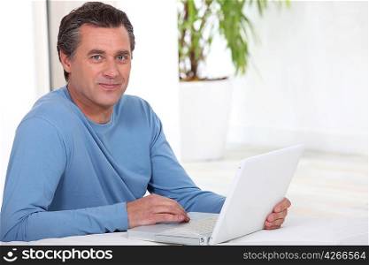 Man surfing the internet