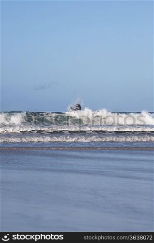 Man surfing waves
