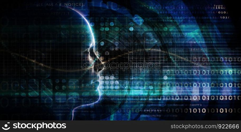 Man Surrounded by Data Information Digital Technology Concept. Man Surrounded by Data Information