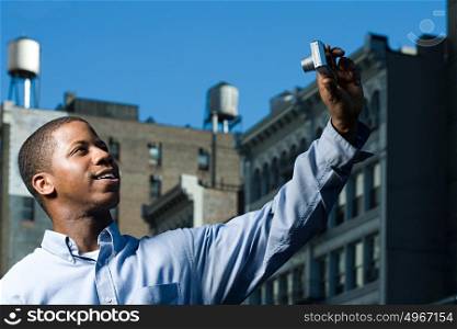 Man taking a photo of himself