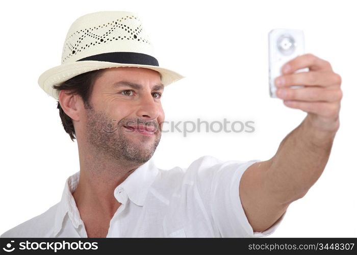 Man taking photo of himself