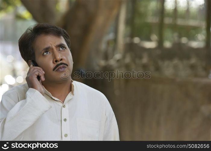 Man talking on cell phone