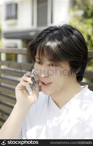 Man talking with a cell phone