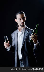 Man tasting wine in glass