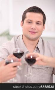Man toasting with wine