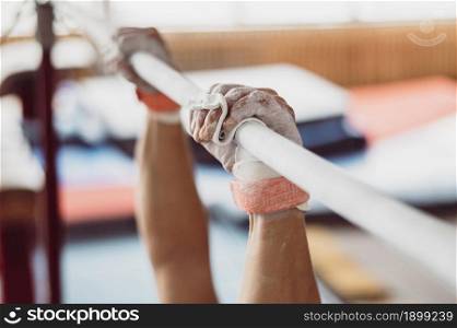 man training with parallel bars. Resolution and high quality beautiful photo. man training with parallel bars. High quality beautiful photo concept