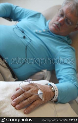 man undergoing chemotherapy