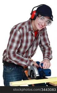 Man using a circular saw