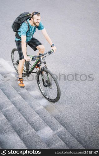 man using bike