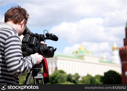 Man using camera