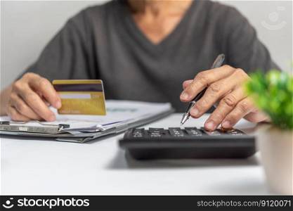 man using credit card for Online shopping, internet banking, store online, payment, spending money, e-commerce payment concept.