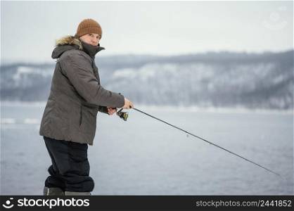 man using fishing rod 2
