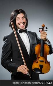 Man violin player in musican concept