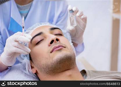 Man visiting doctor for plastic surgery