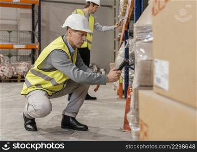 man warehouse doing packaging