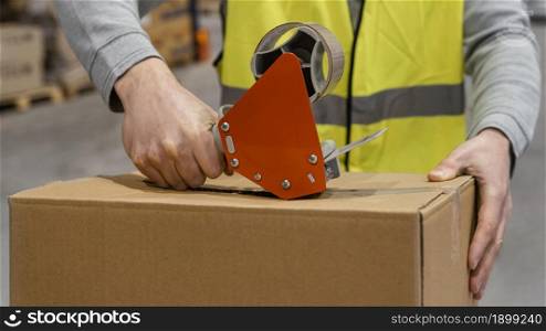 man warehouse working with packages 2. Resolution and high quality beautiful photo. man warehouse working with packages 2. High quality beautiful photo concept