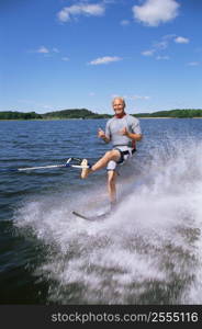 Man water skiing