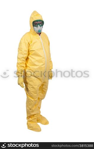 Man wearing a hazmat suit in the face of infectious disease