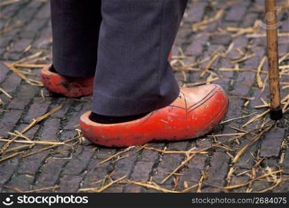 Man wearing clogs, Holland