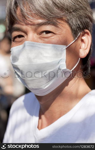 man wearing clothes mask protect from covid19