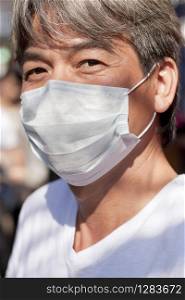 man wearing clothes mask protect from covid19