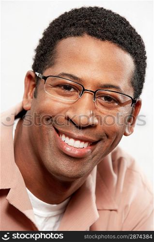 Man wearing glasses portrait head and shoulders