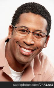 Man wearing glasses portrait head and shoulders