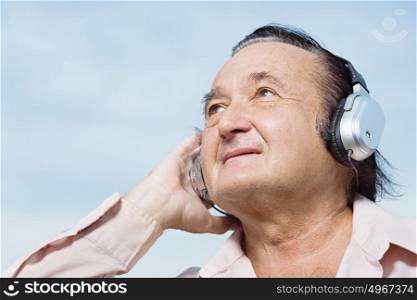 Man wearing headphones
